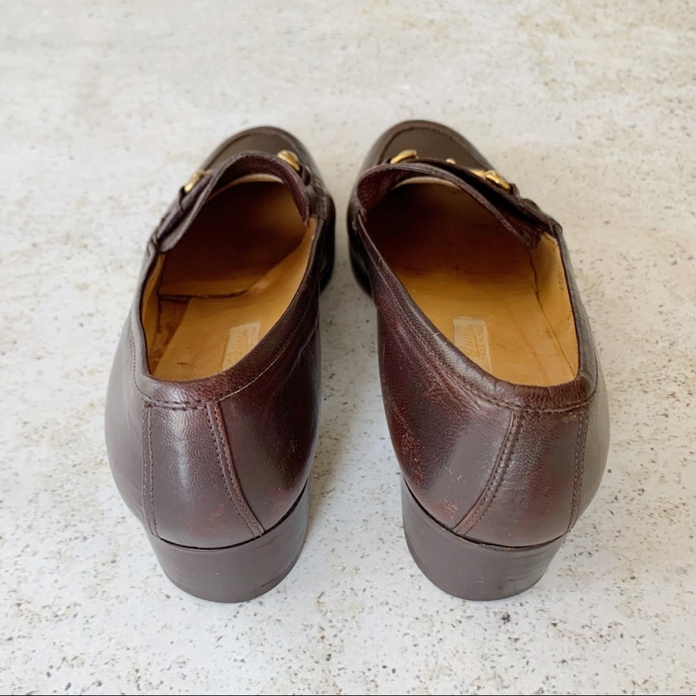 VINTAGE GUCCI Horsebit Loafers 80s Brown 36.5 - Picture 6 of 8